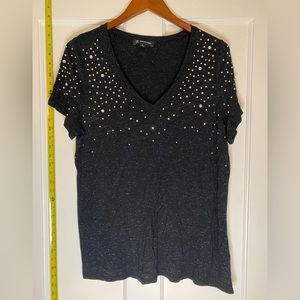 INC glitter and bedazzled v neck